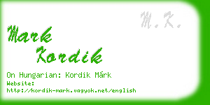 mark kordik business card