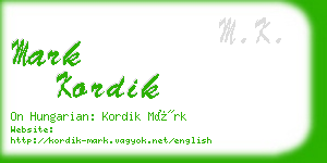 mark kordik business card